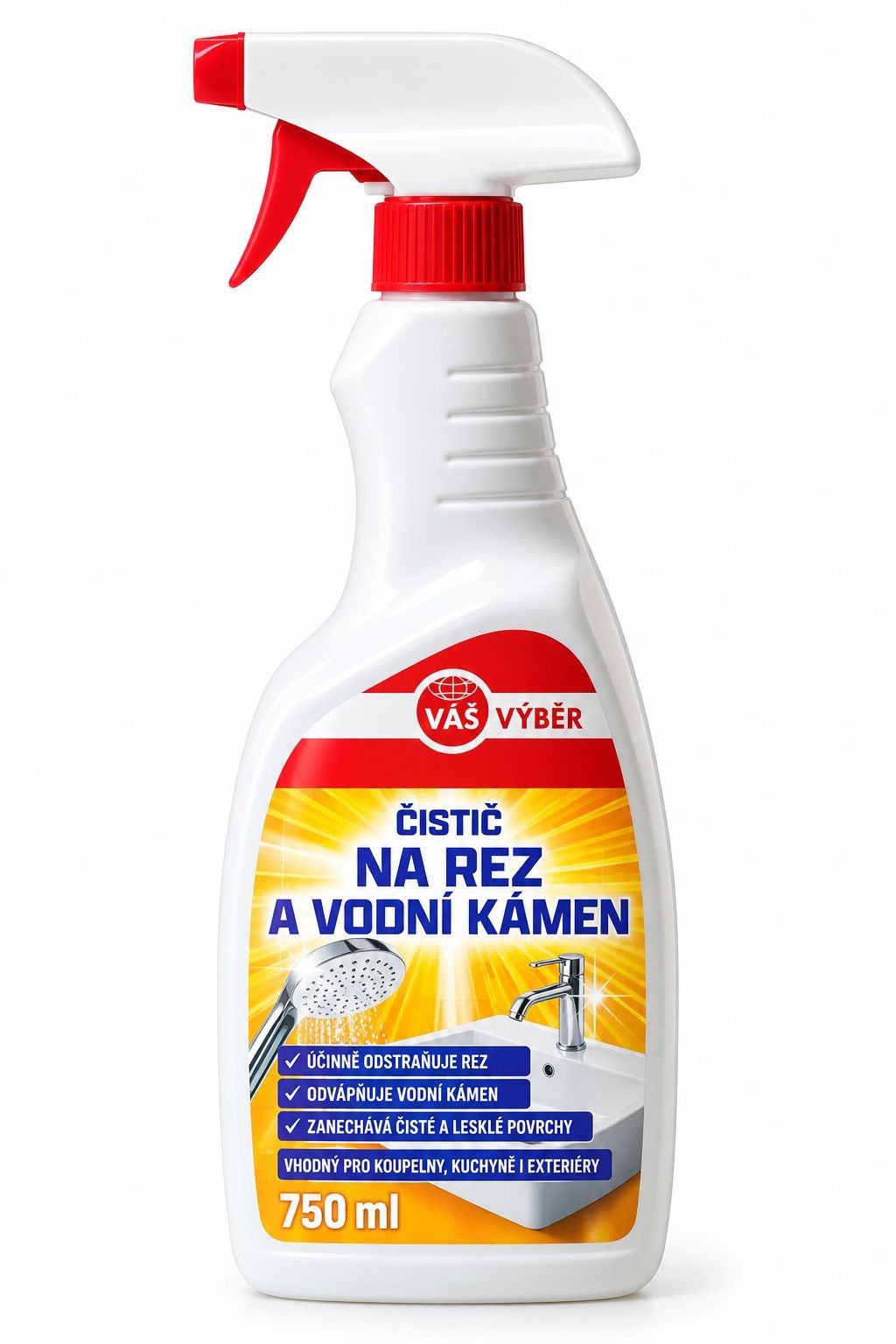 Drogerie a kosmetika - Váš Výběr čistič na rez a vodní kámen 750ml