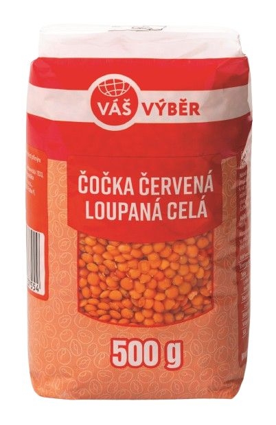 Trvanlivé potraviny - Váš Výběr Čočka červená celá 500 g
