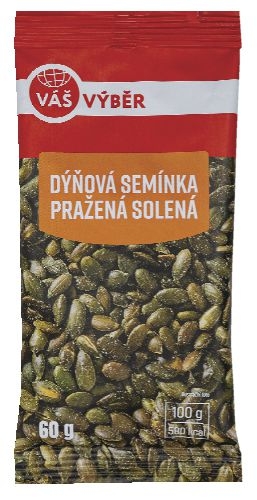 Trvanlivé potraviny - Váš Výběr Dýňová semínka pražená solená 60g