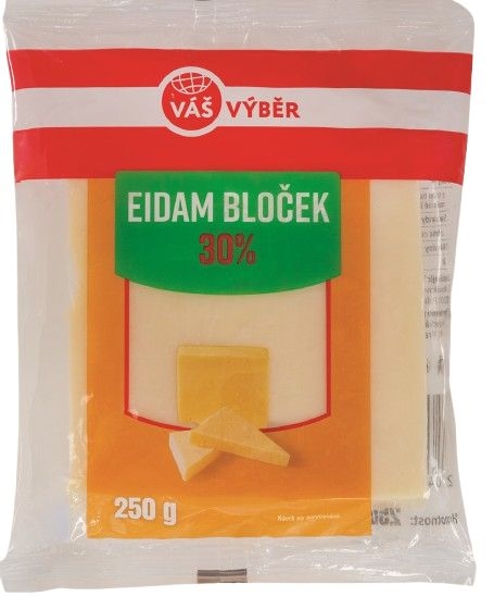 Mléčné a chlazené - Váš Výběr Eidam 30% bloček 250g