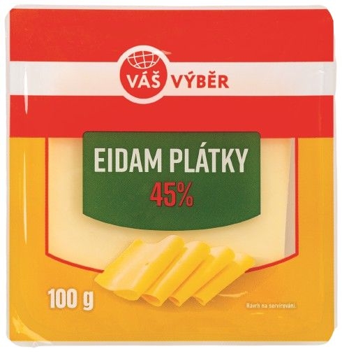 Mléčné a chlazené - Váš Výběr Eidam 45% plátky 100g