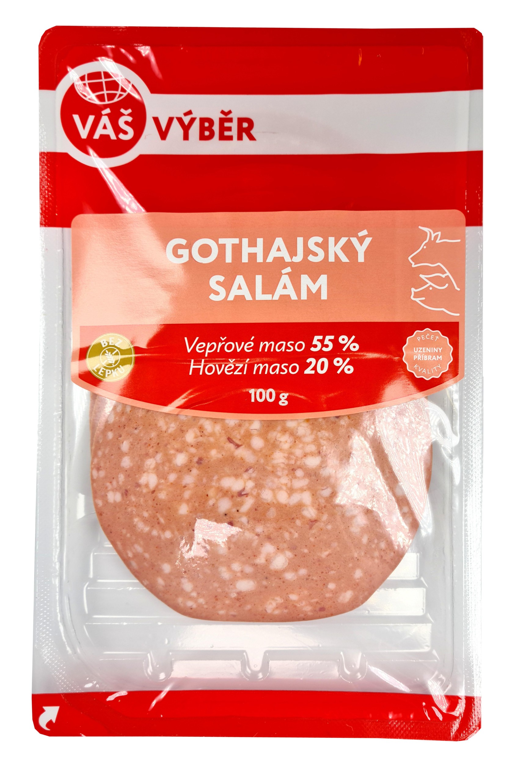 Uzeniny a lahůdky - Váš Výběr Gothajský salám krájený 100g