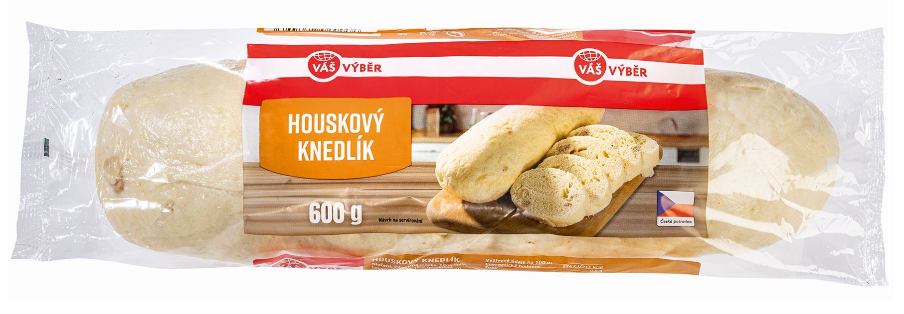 Hotová jídla - Váš Výběr Houskový knedlík 600g