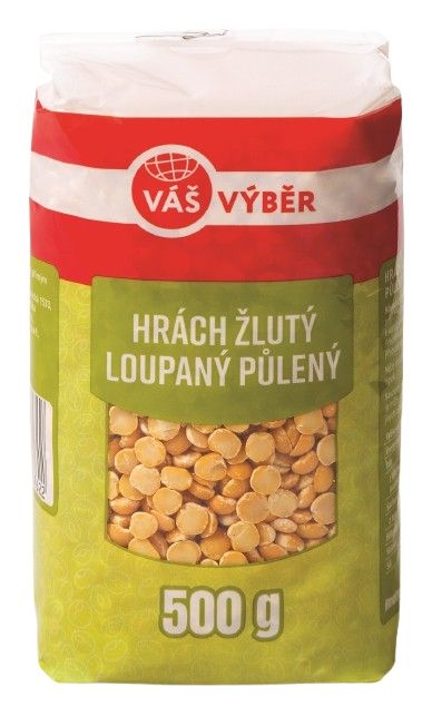 Trvanlivé potraviny - Váš Výběr Hrách žlutý loupaný půlený 500 g