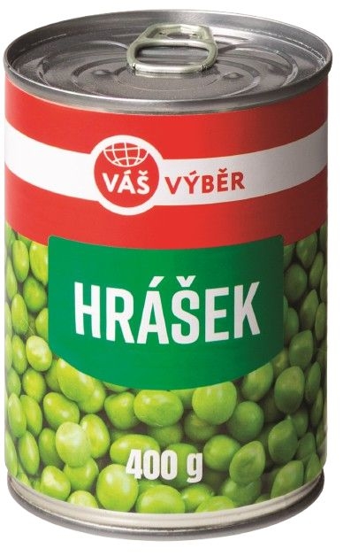 Trvanlivé potraviny - Váš Výběr Hrášek ve slaném nálevu 400g