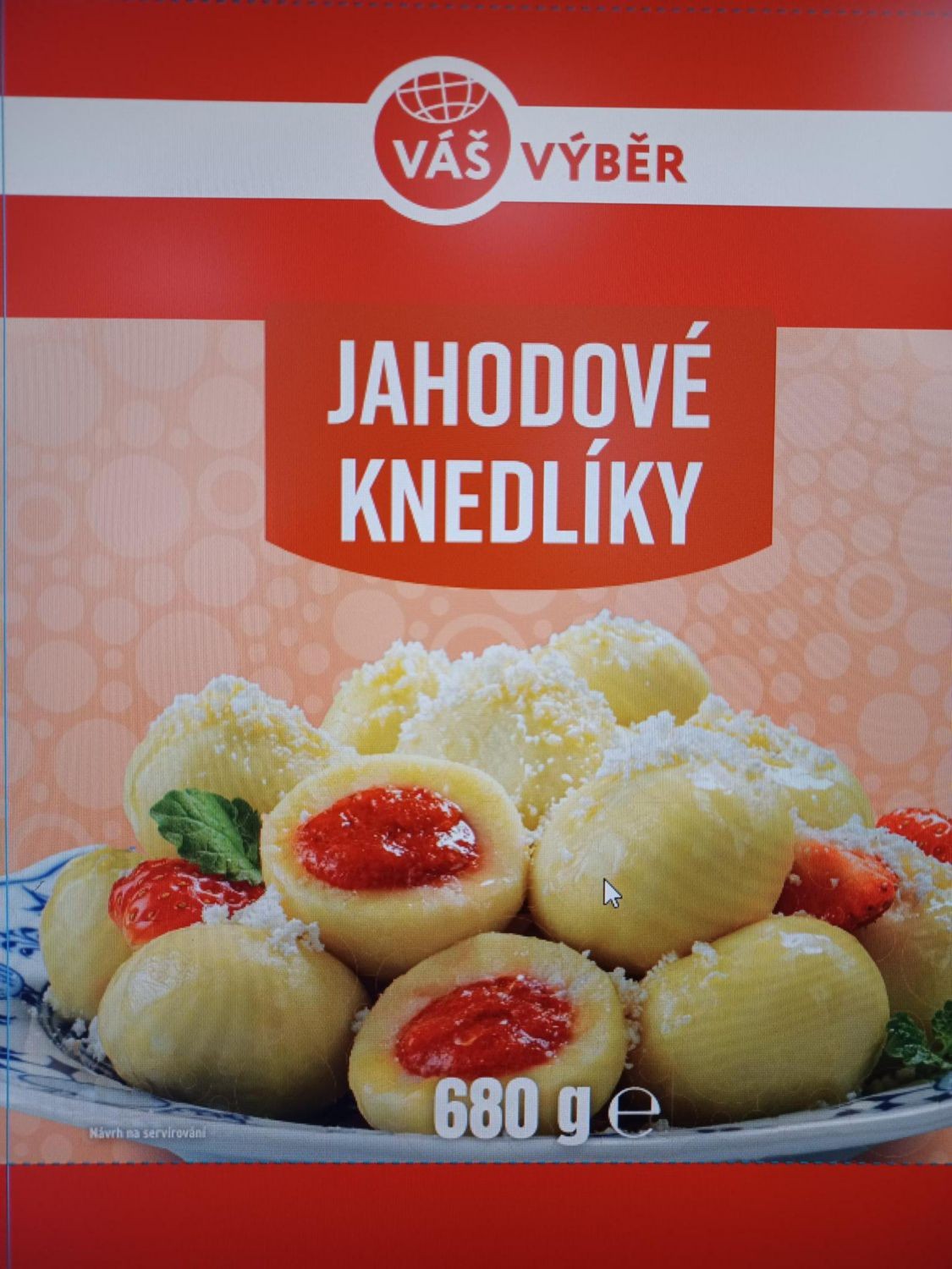 Mražené potraviny - Váš Výběr Jahodové knedlíky mražené 680g