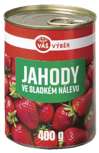 Trvanlivé potraviny - Váš Výběr Jahody ve sladkém nálevu 400g