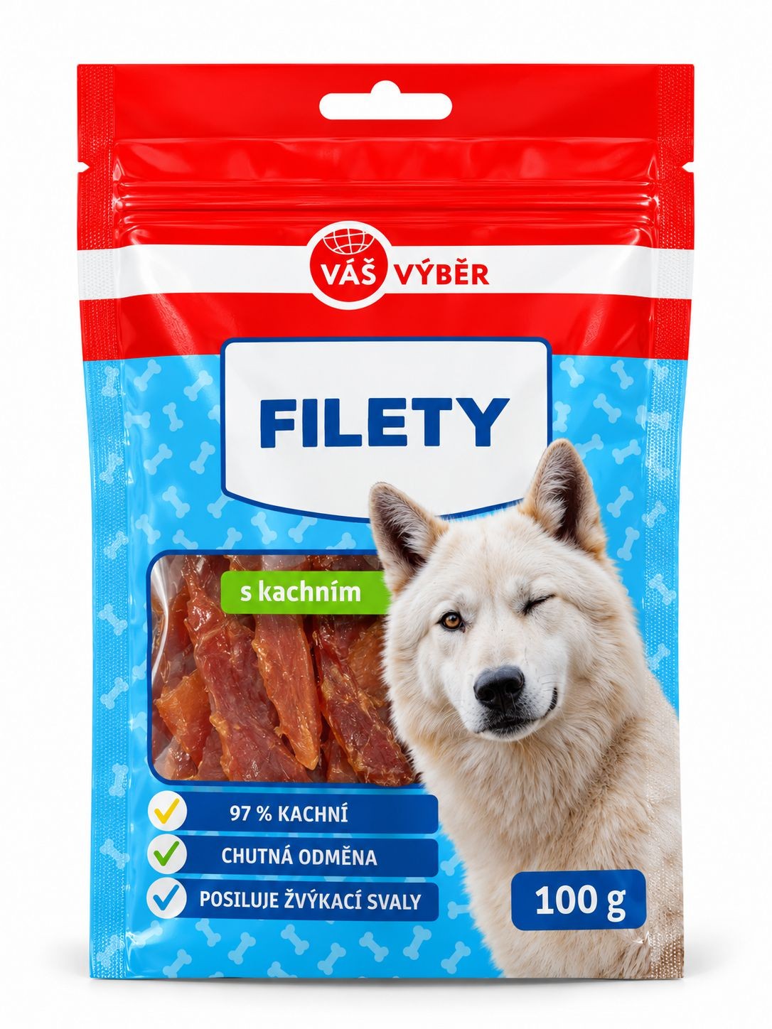 Svět zvířat - Váš výběr Kachní filety pamlsek pro psy 100 g