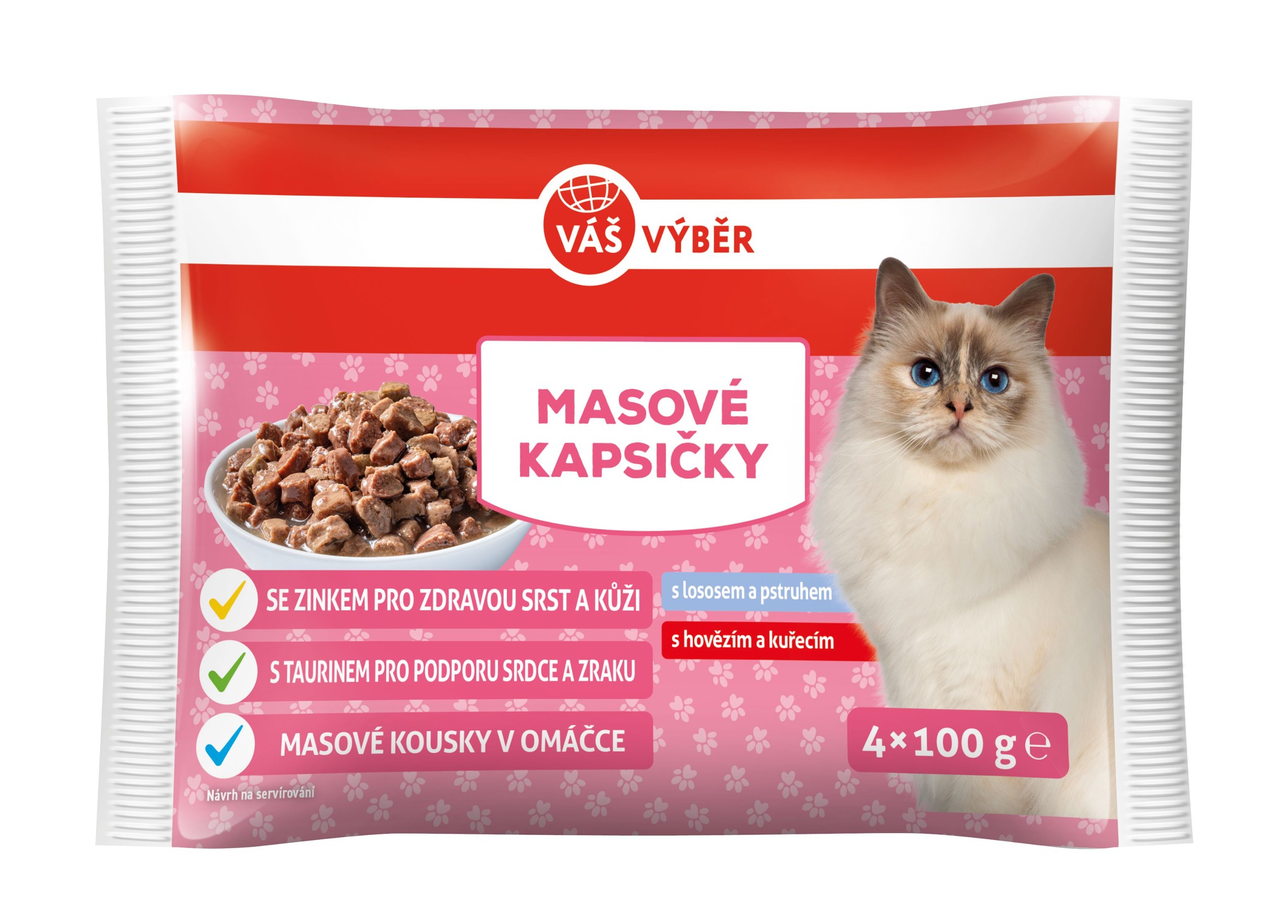 Svět zvířat - Váš výběr kap mix masa, ryby, omáčka 4x100g