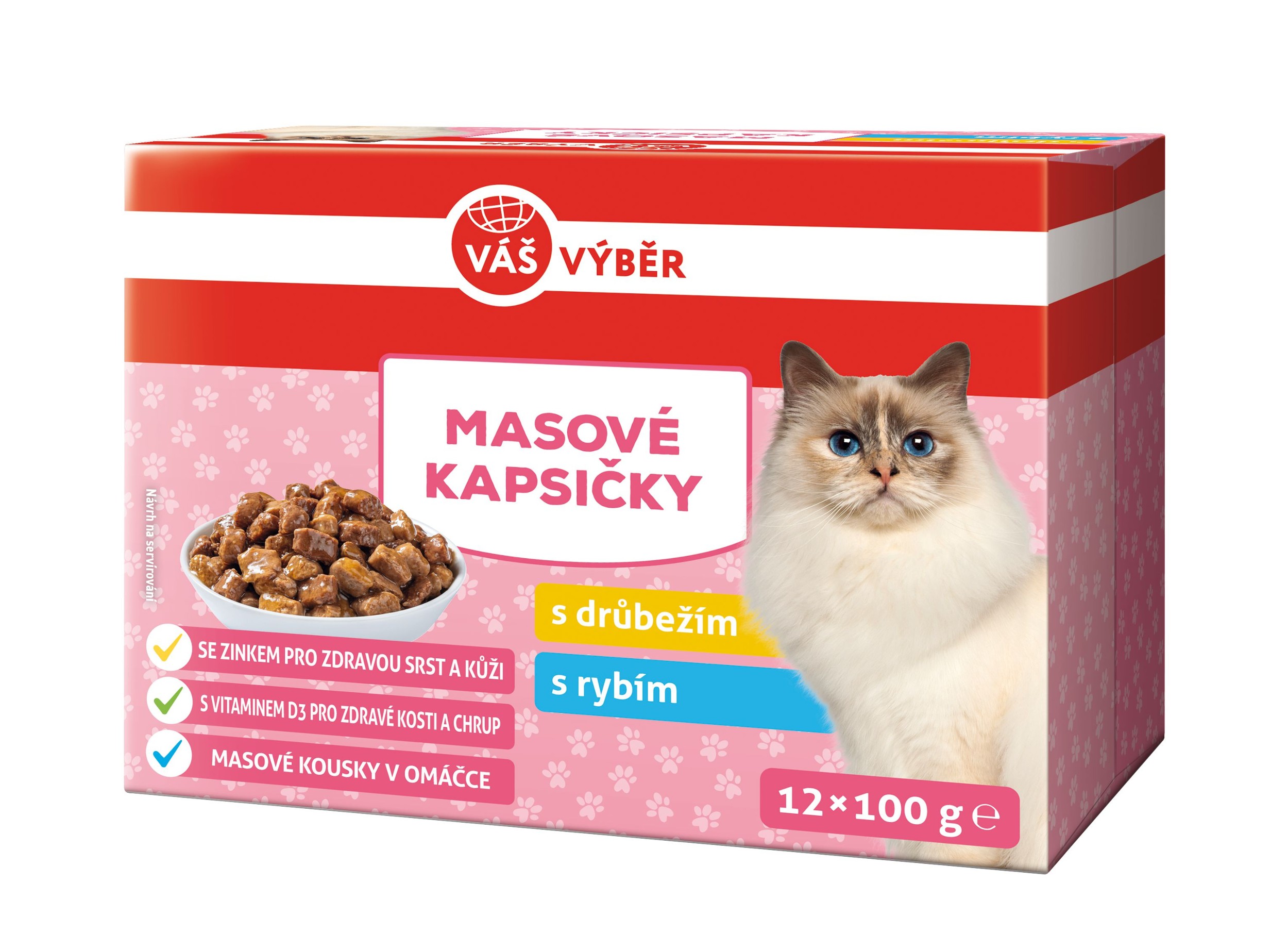 Svět zvířat - Váš výběr kapsa drůbeží, ryba omáčka 12x100g
