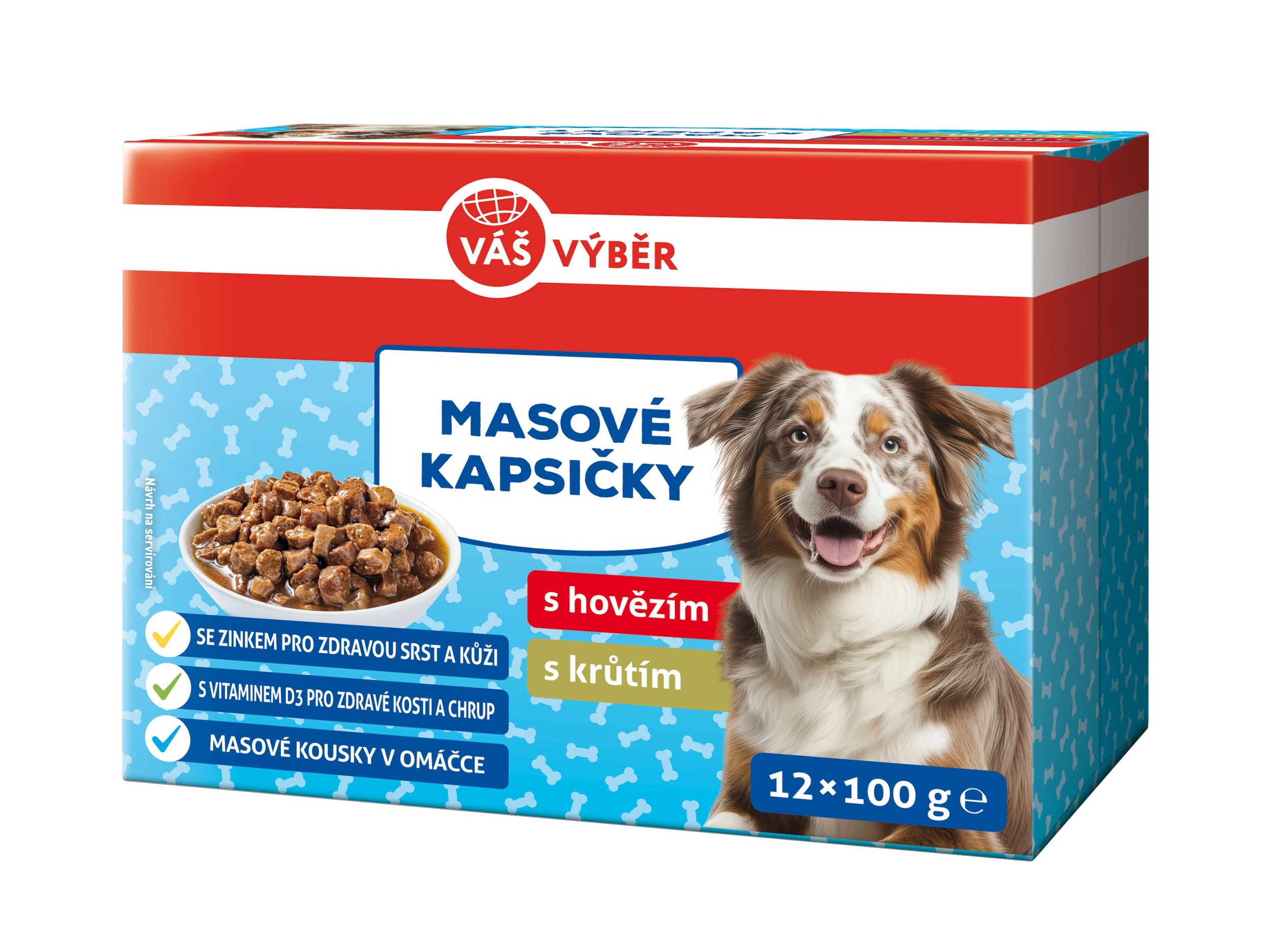 Svět zvířat - Váš výběr kapsa pes hovězí,krůtí omáčka 12x100g