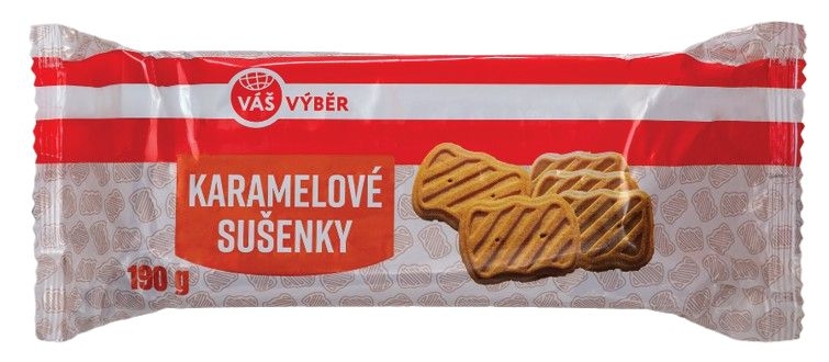 Trvanlivé potraviny - Váš Výběr Karamelové sušenky 190g