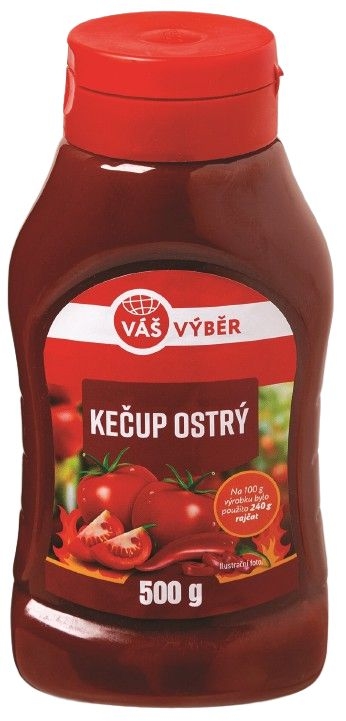 Trvanlivé potraviny - Váš Výběr Kečup ostrý 500g