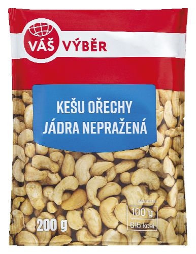Trvanlivé potraviny - Váš Výběr Kešu ořechy jádra nepražená 200g