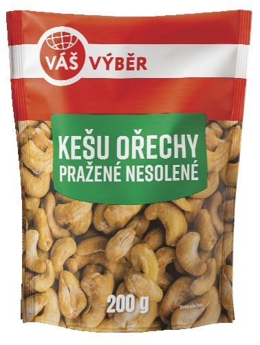 Trvanlivé potraviny - Váš Výběr Kešu ořechy pražené nesolené 200g