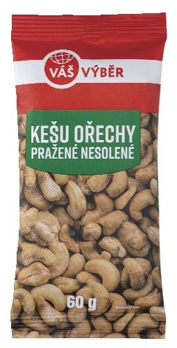 Trvanlivé potraviny - Váš Výběr Kešu ořechy pražené nesolené 60g