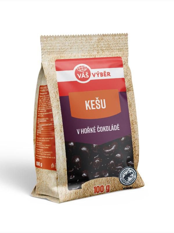 Trvanlivé potraviny - Váš Výběr Kešu v hořké čokoládě 100g