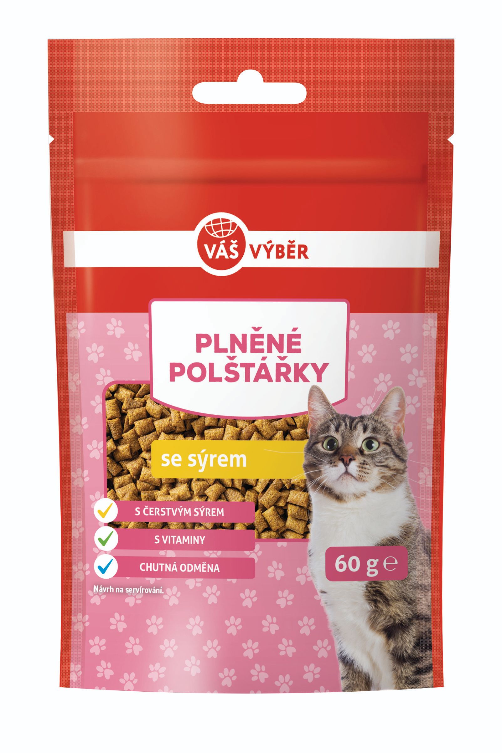 Svět zvířat - Váš výběr kočka kuře,sýr polštářky 60g
