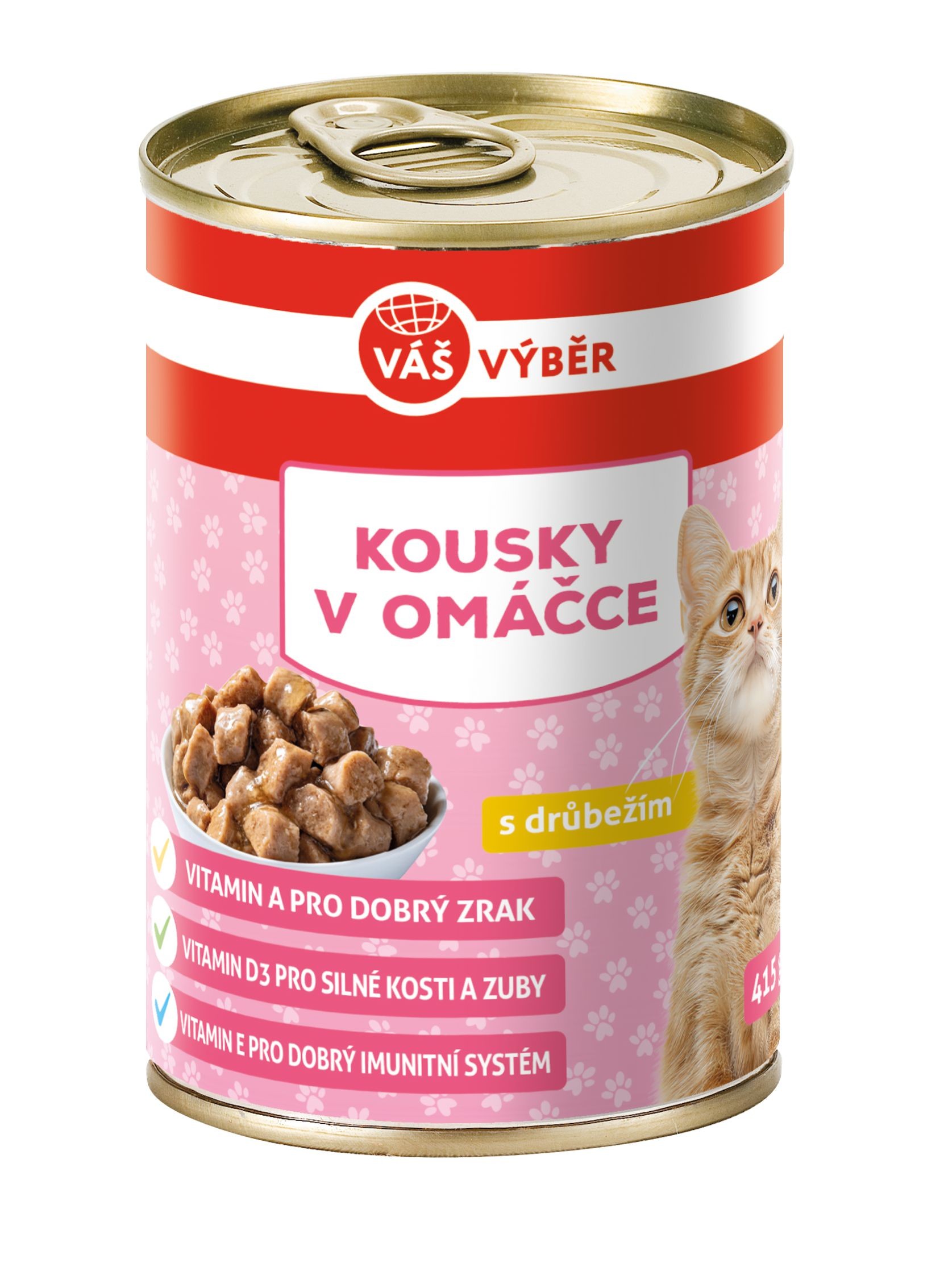 Svět zvířat - Váš výběr kousky kočka drůbeží omáčka 415g