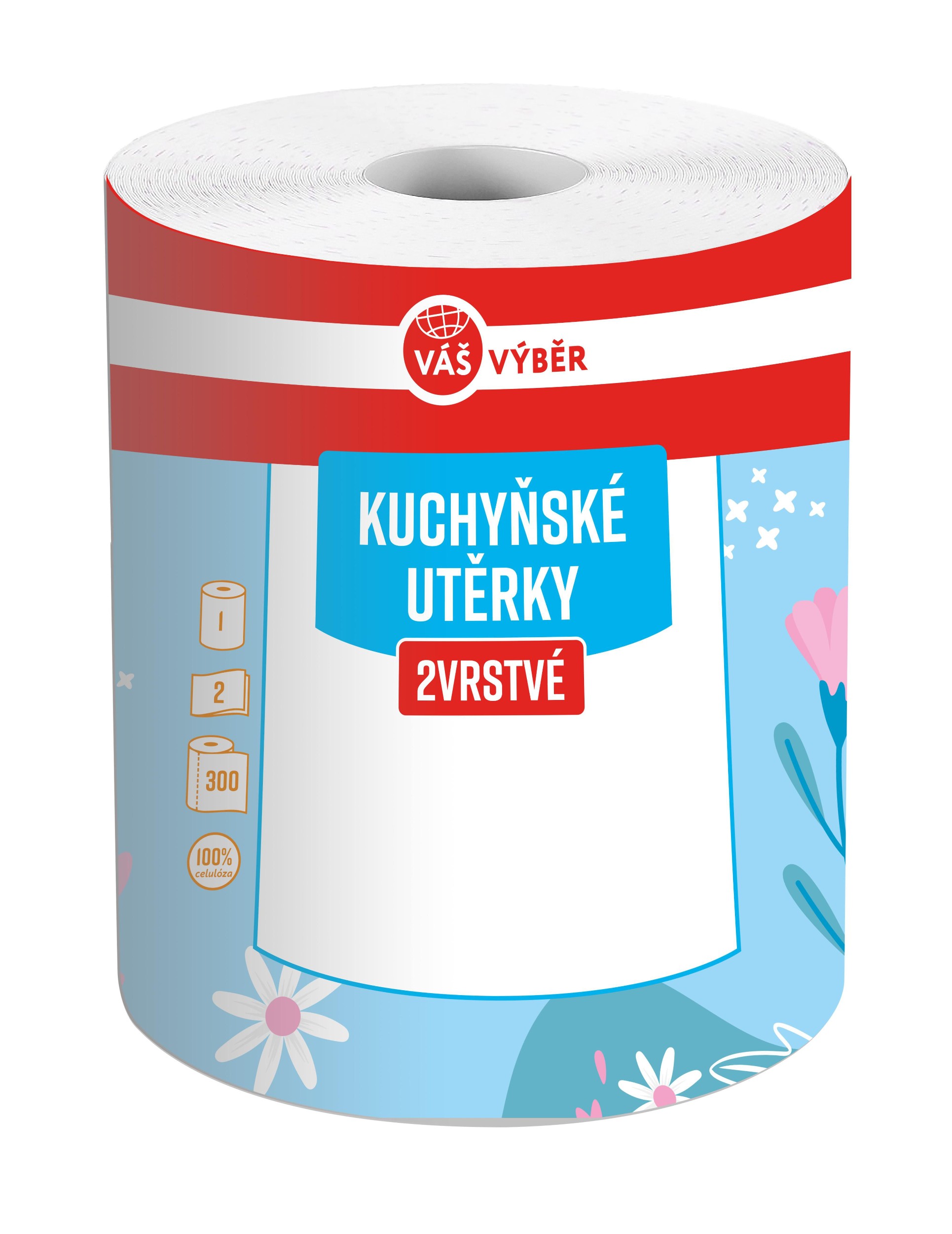 Drogerie a kosmetika - Váš Výběr kuch.utěrky Jumbo 2vrstvé, 60 m, 1ks