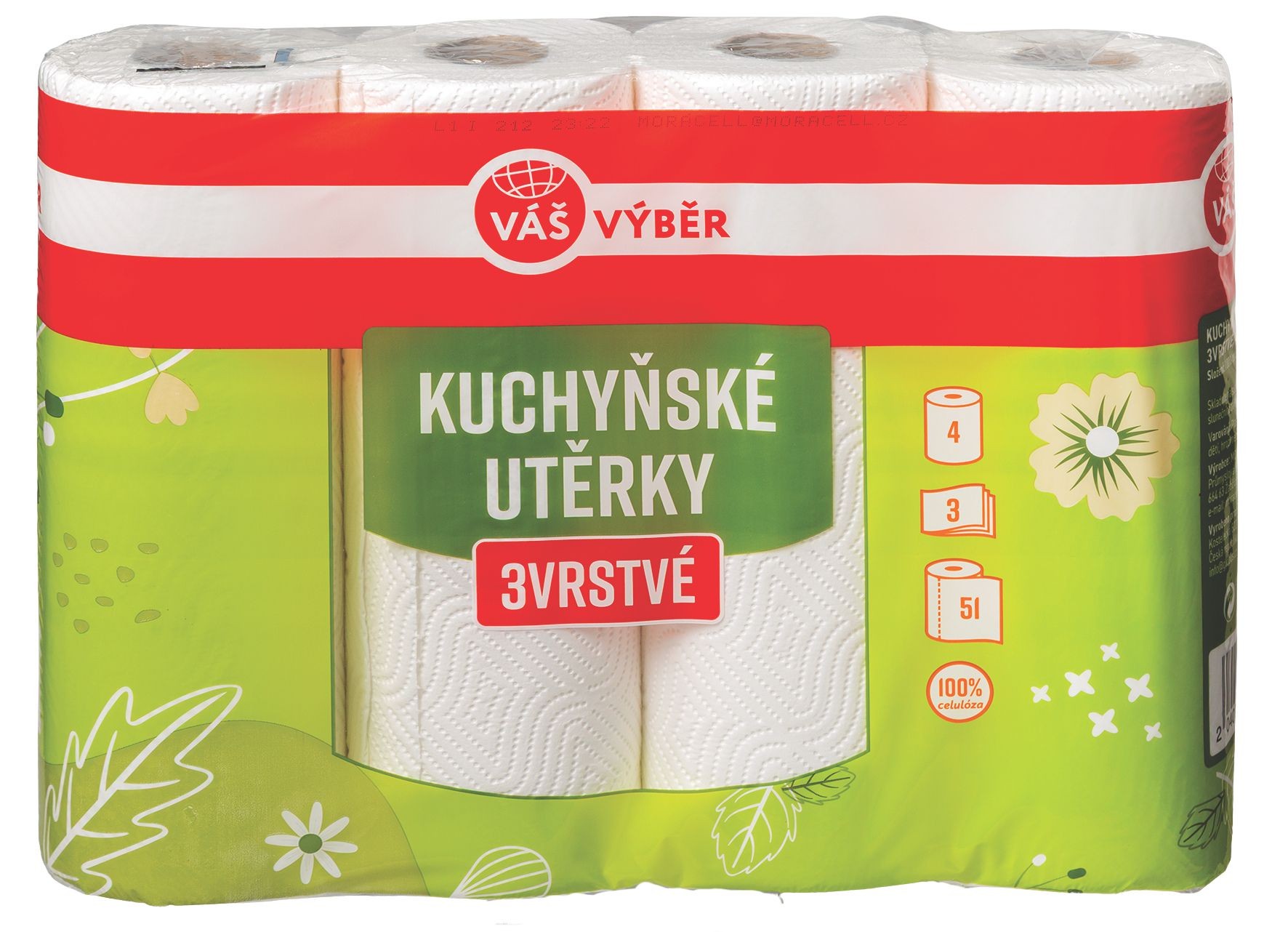 Drogerie a kosmetika - Váš Výběr Kuchyňská utěrka 3vrs, 4x51útržků