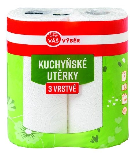 Drogerie a kosmetika - Váš Výběr kuchyňské utěrky 3vrstvé 2 ks