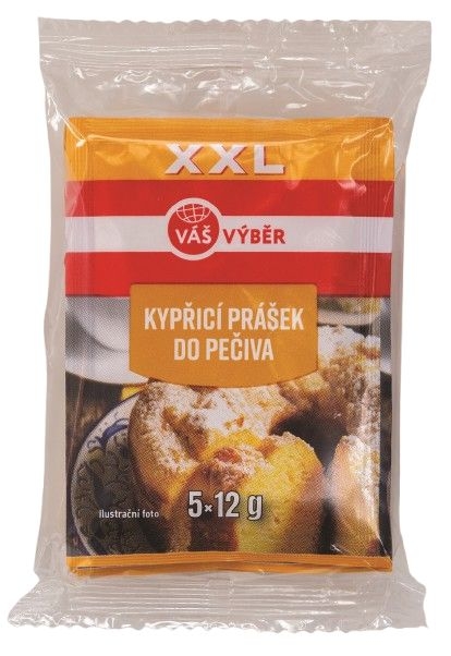Trvanlivé potraviny - Váš Výběr Kypřící prášek do pečiva XXL 5x12g