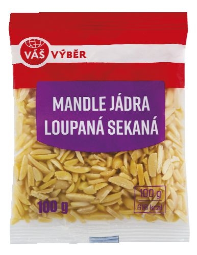 Trvanlivé potraviny - Váš Výběr Mandle jádra loupaná sekaná 100 g