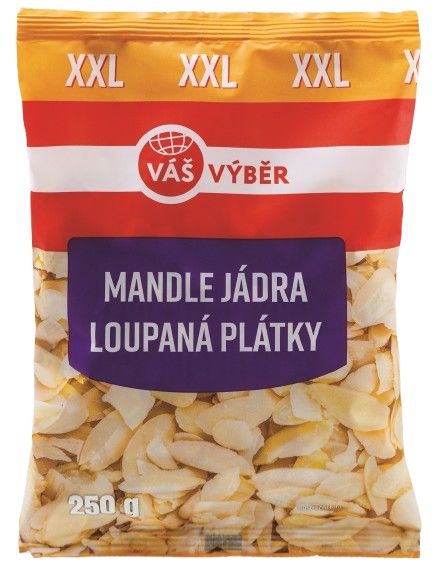 Trvanlivé potraviny - Váš Výběr Mandle plátky 250 g
