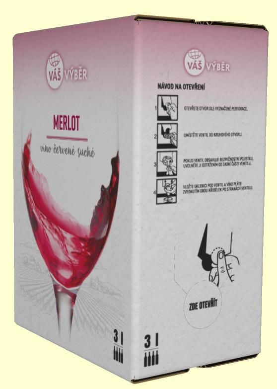Nápoje - Váš Výběr Merlot 3L BiB