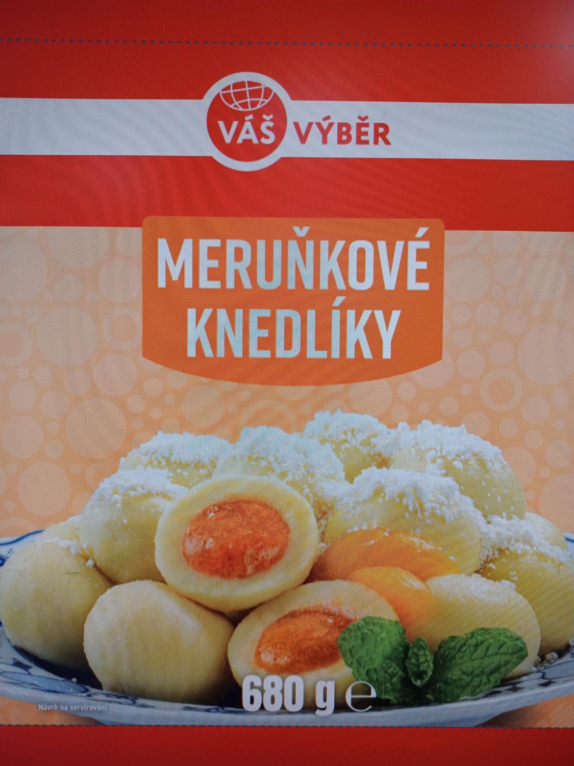 Mražené potraviny - Váš Výběr Meruňkové knedlíky mražené 680g