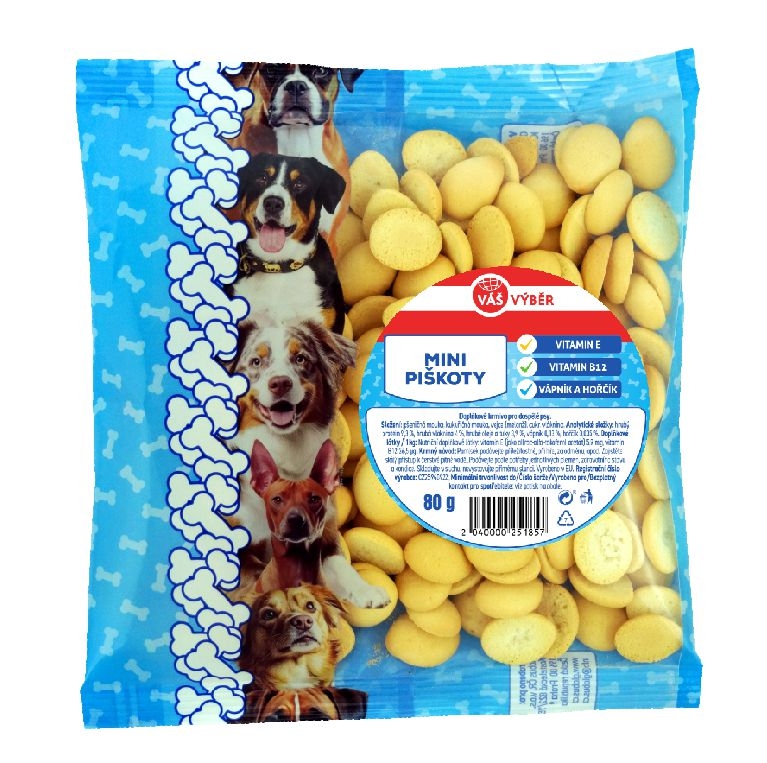 Svět zvířat - Váš Výběr MINI Piškoty pro psy 80g