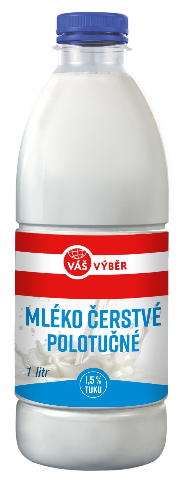 Mléčné a chlazené - Váš Výběr Mléko čerstvé polotučné 1,5%  1l