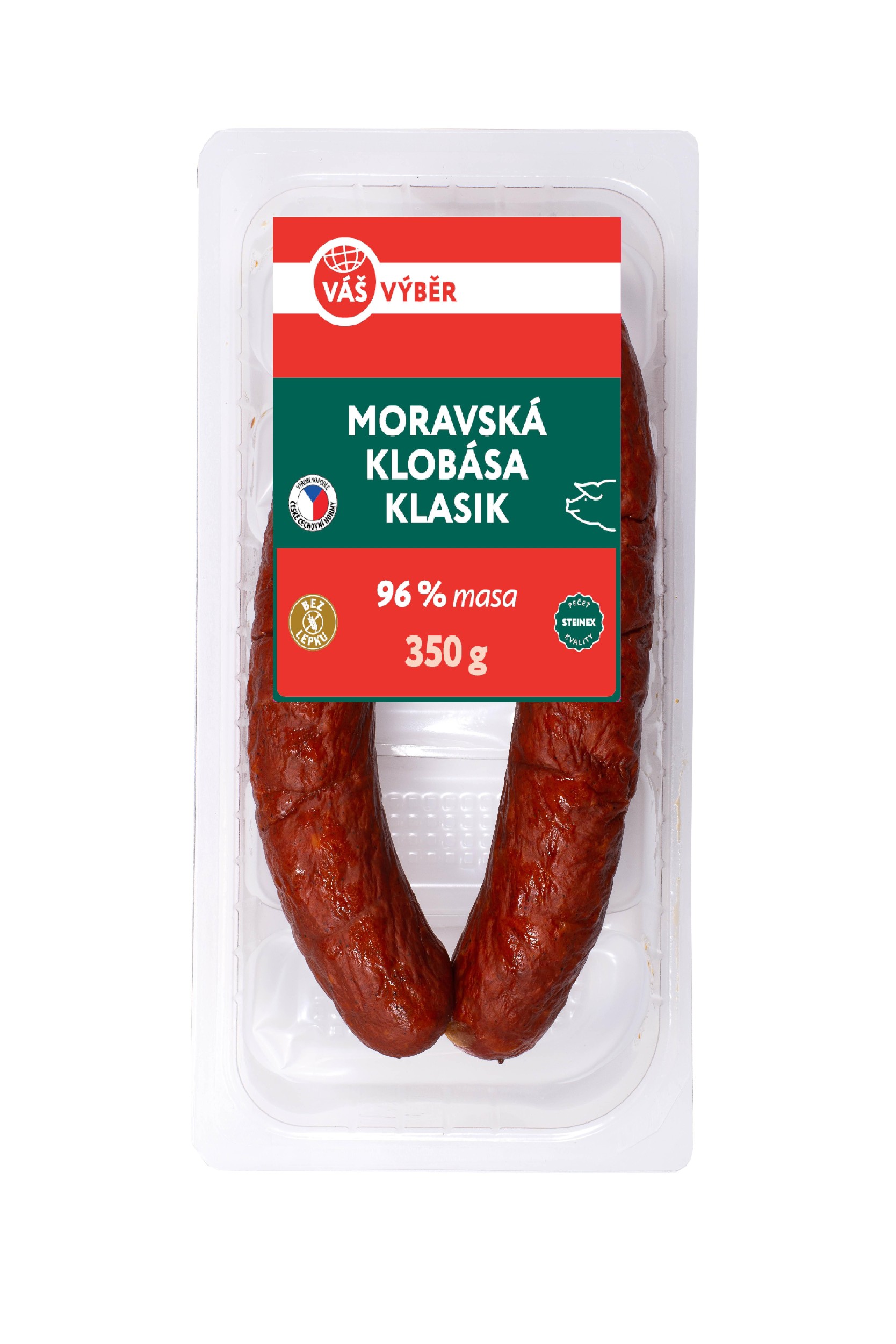 Uzeniny a lahůdky - Váš Výběr Moravská klobása klasik 350g