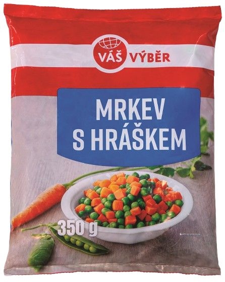 Mražené potraviny - Váš Výběr Mrkev s hráškem mražená 350g