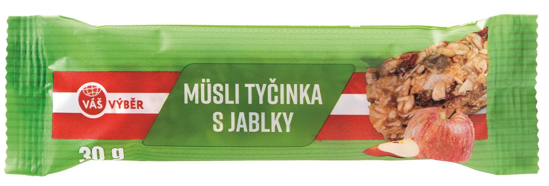 Trvanlivé potraviny - Váš Výběr Müsli tyčinka s jablky 30g