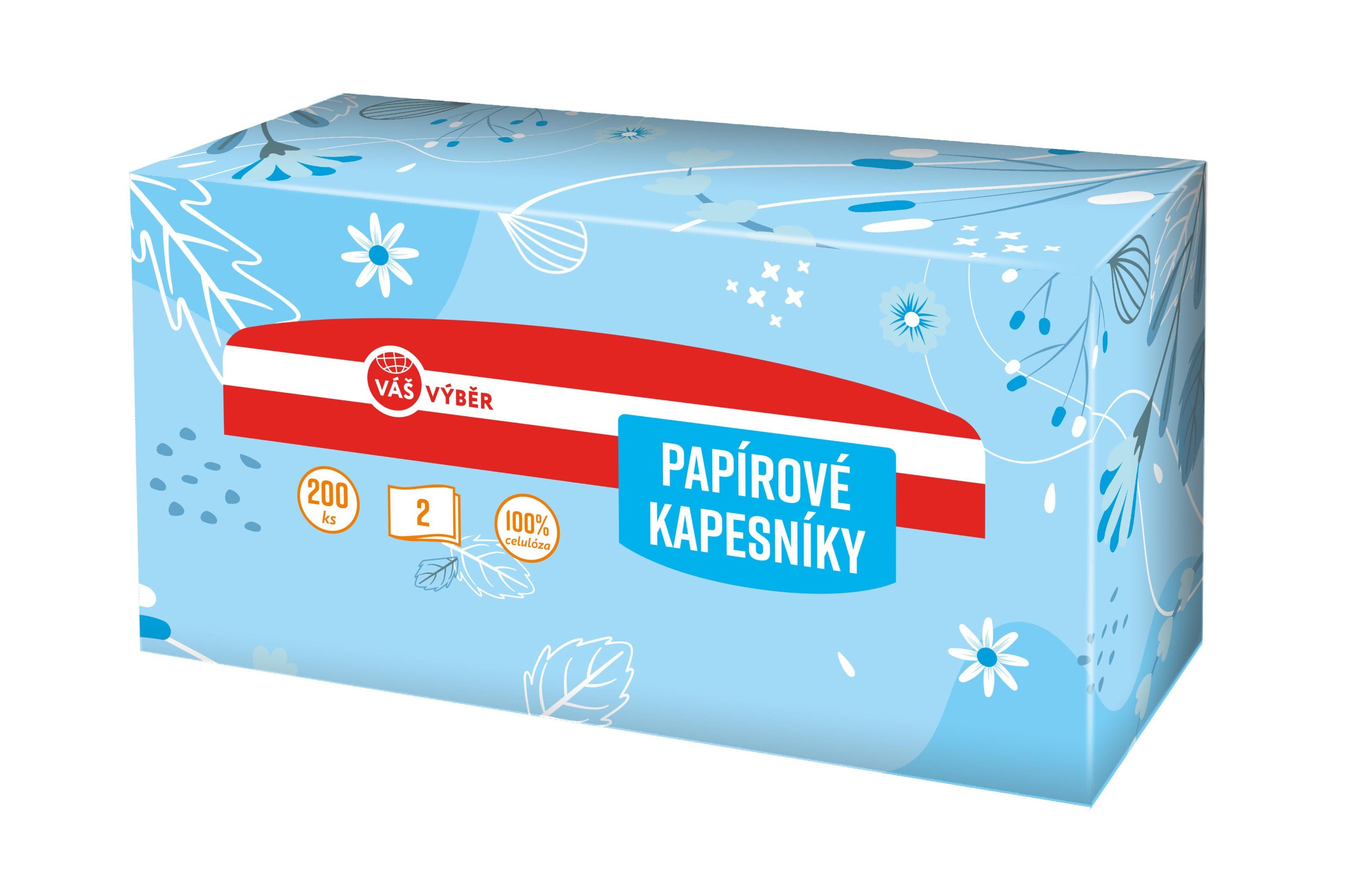 Drogerie a kosmetika - Váš Výběr papírové kapesníky, 2vrstvé, box 200 ks