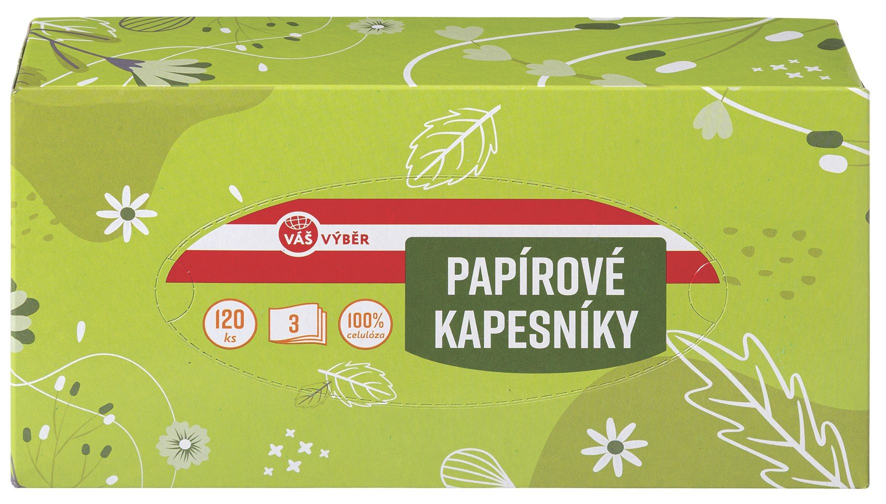 Drogerie a kosmetika - Váš Výběr Papírové kapesníky 3vrstvé, 12x10 120ks