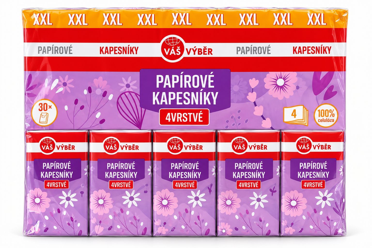 Drogerie a kosmetika - Váš Výběr papírové kapesníky 4vrstvé 30x 10ks