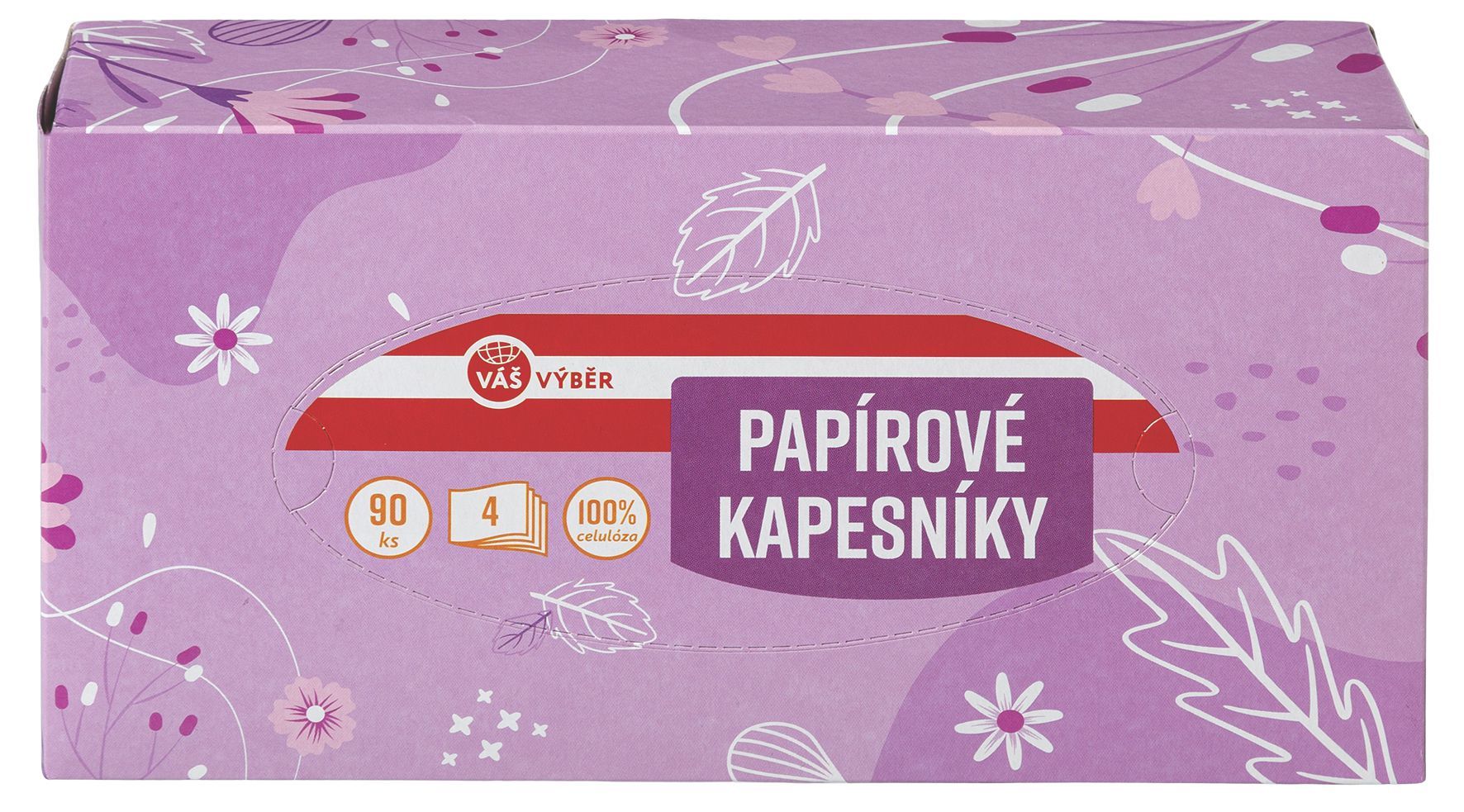 Drogerie a kosmetika - Váš Výběr papírové kapesníky 4vrstvé, 90ks
