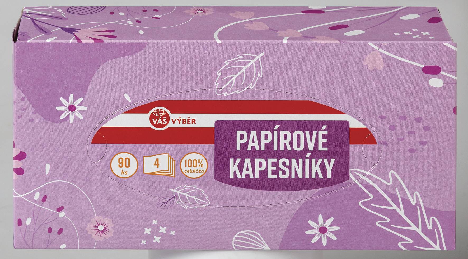 Váš Výběr papírové kapesníky 4vrstvé, 90ks-0