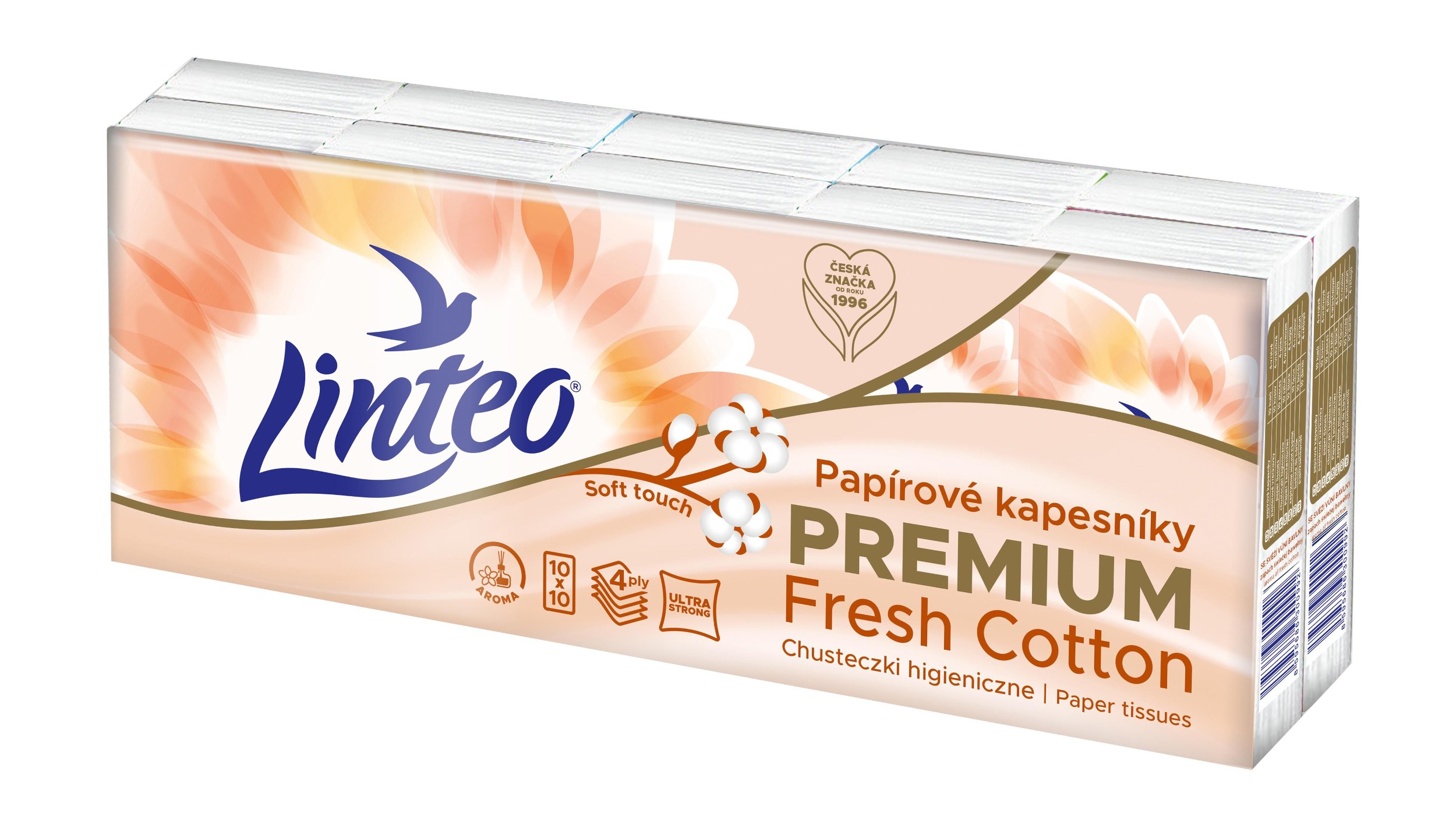Drogerie a kosmetika - Váš Výběr papírové kapesníky s aroma bavlníku 4vrstvé 10x10ks