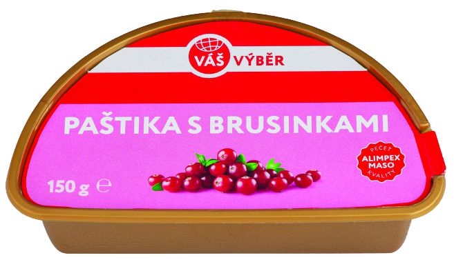 Uzeniny a lahůdky - Váš výběr Paštika s brusinkami 150g