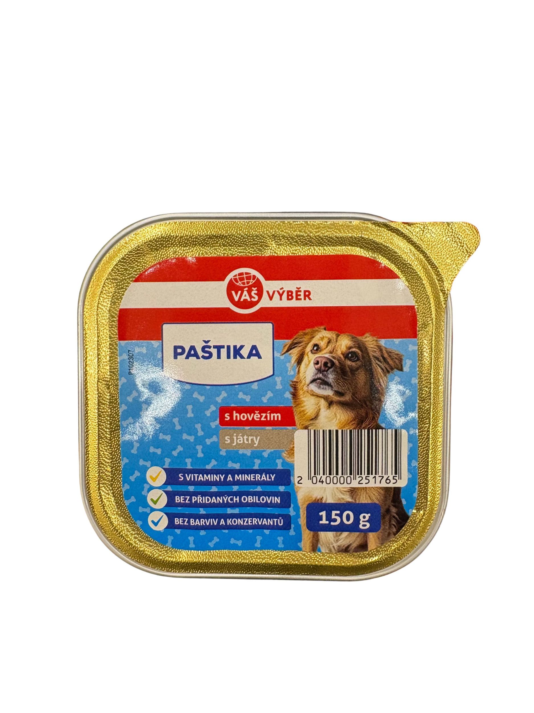 Svět zvířat - Váš Výběr Paštika s hovězím & játry pamlsek pro psy 150 g