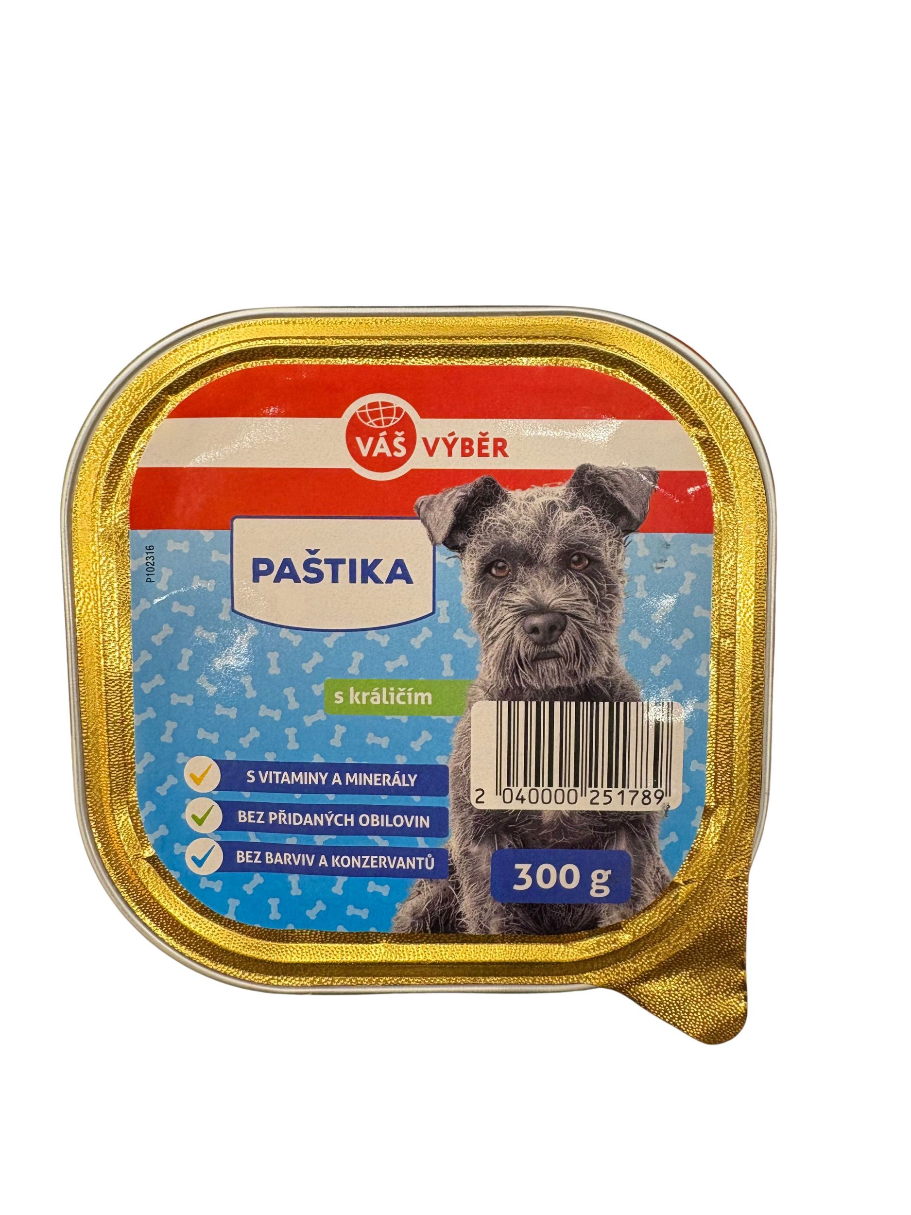 Svět zvířat - Váš Výběr Paštika s králičím & srdcem pamlsek pro psy 300 g