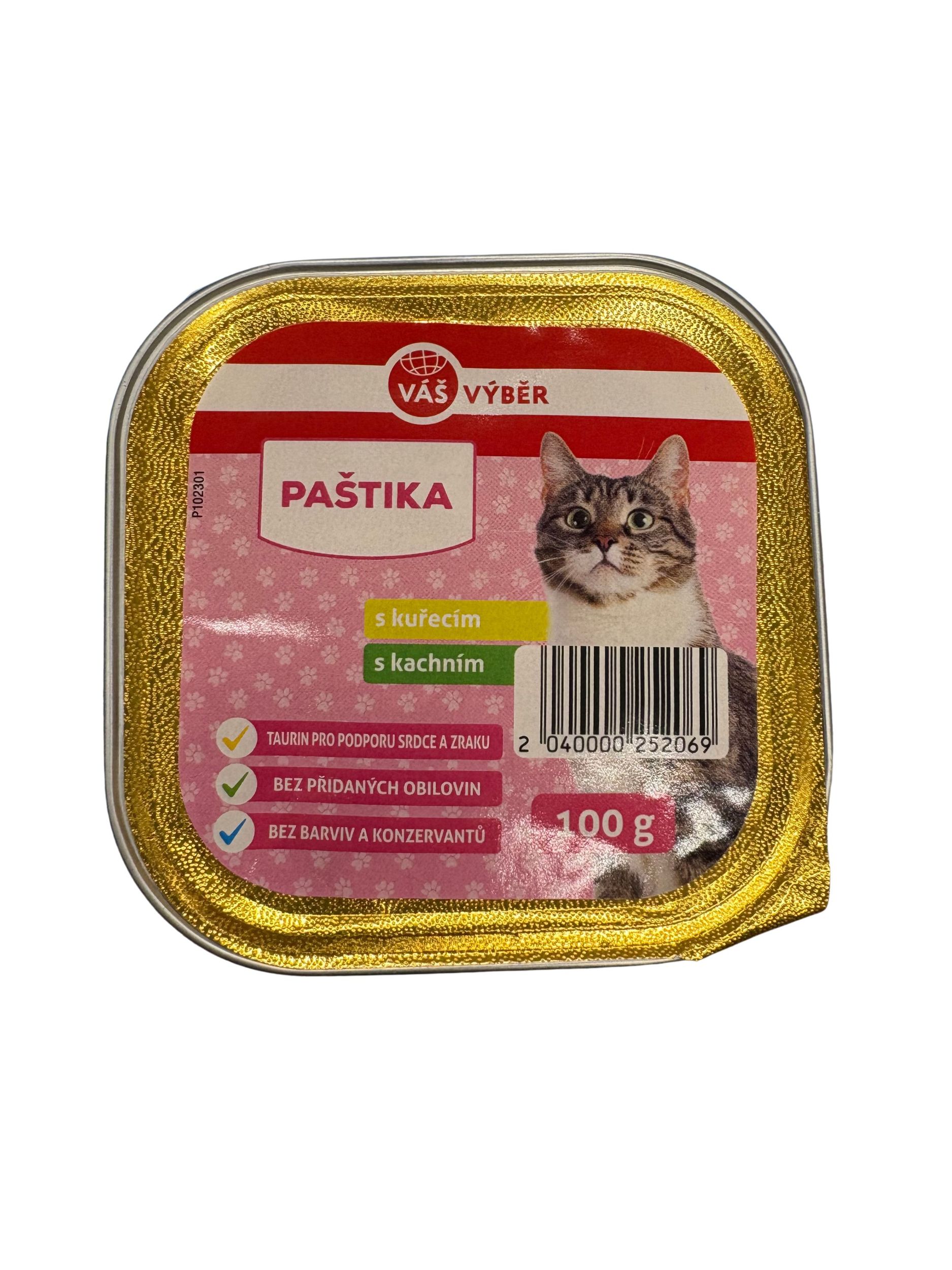 Svět zvířat - Váš Výběr Paštika s kuřecím & kachním pamlsek pro kočky 100 g