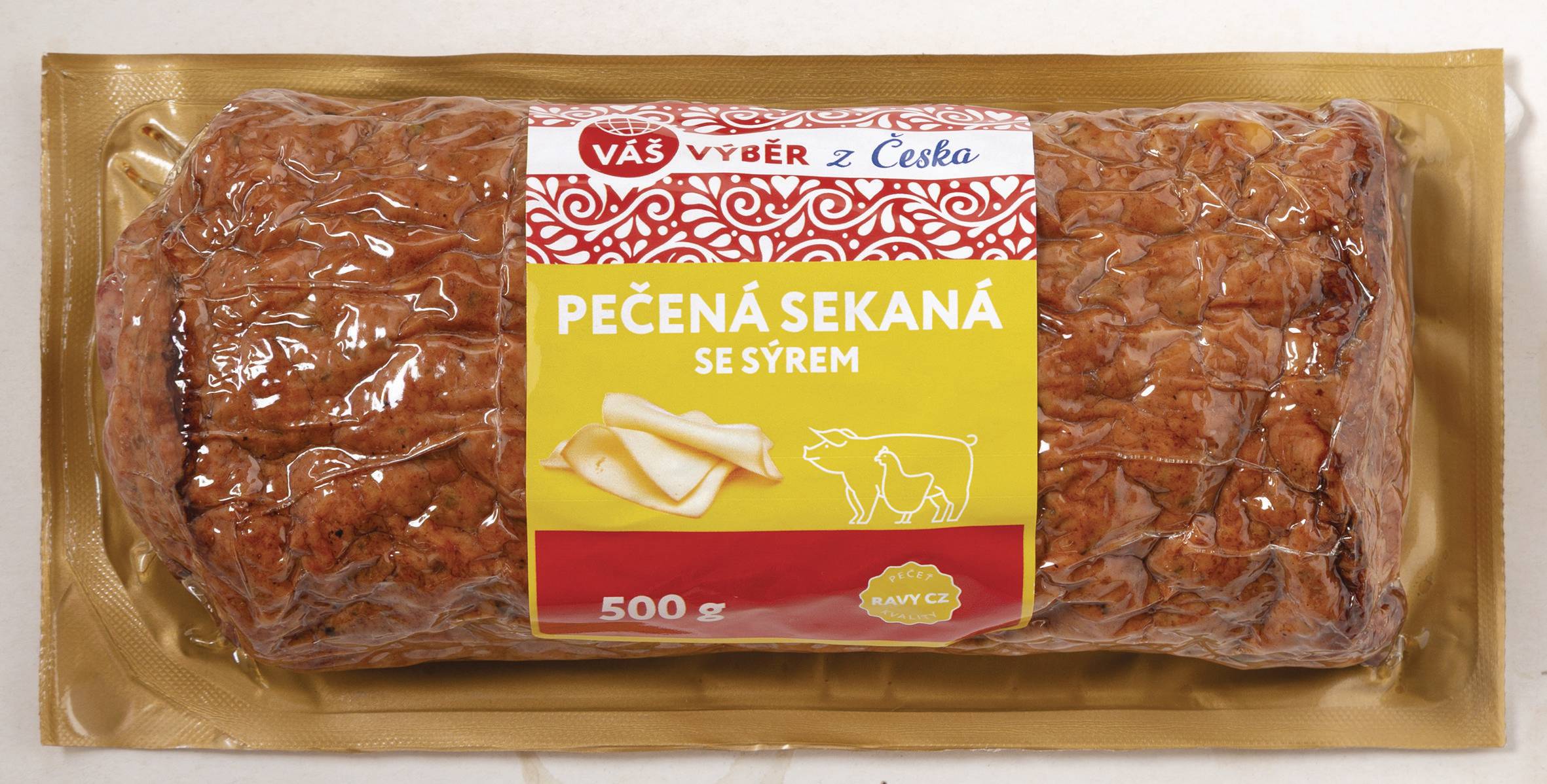 Uzeniny a lahůdky - Váš Výběr Pečená masová sekaná se sýrem 500g