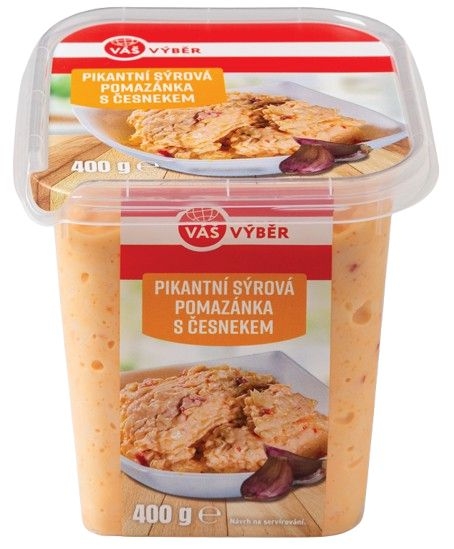 Uzeniny a lahůdky - Váš Výběr Pikantní sýrová pomazánka s česnekem 400g