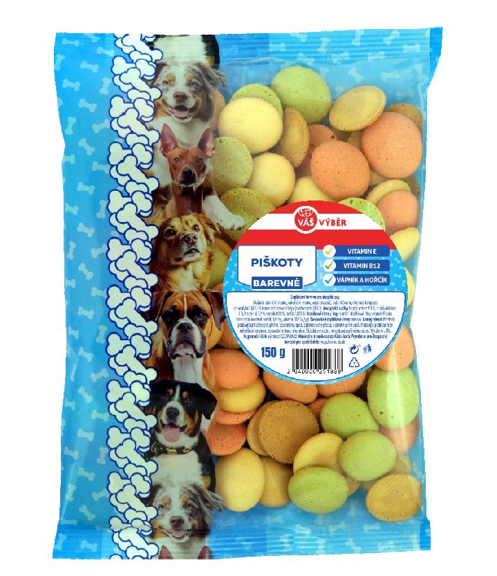 Svět zvířat - Váš Výběr Piškoty BAREVNÉ pro psy 150g