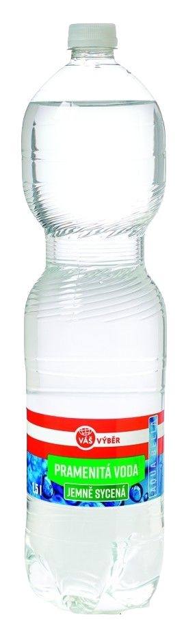 Nápoje - Váš výběr pramenitá voda jemně sycená 1,5l